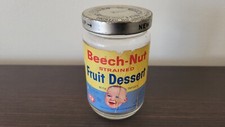 Vintage 1950-1960s Beech-Nut Baby Food Glass Jar Lid Strained Fruit Dessert