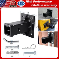 2 Inch Opening Hitch Receiver Hitch Wall Mount, Bolt-On Receiver Tube Black New