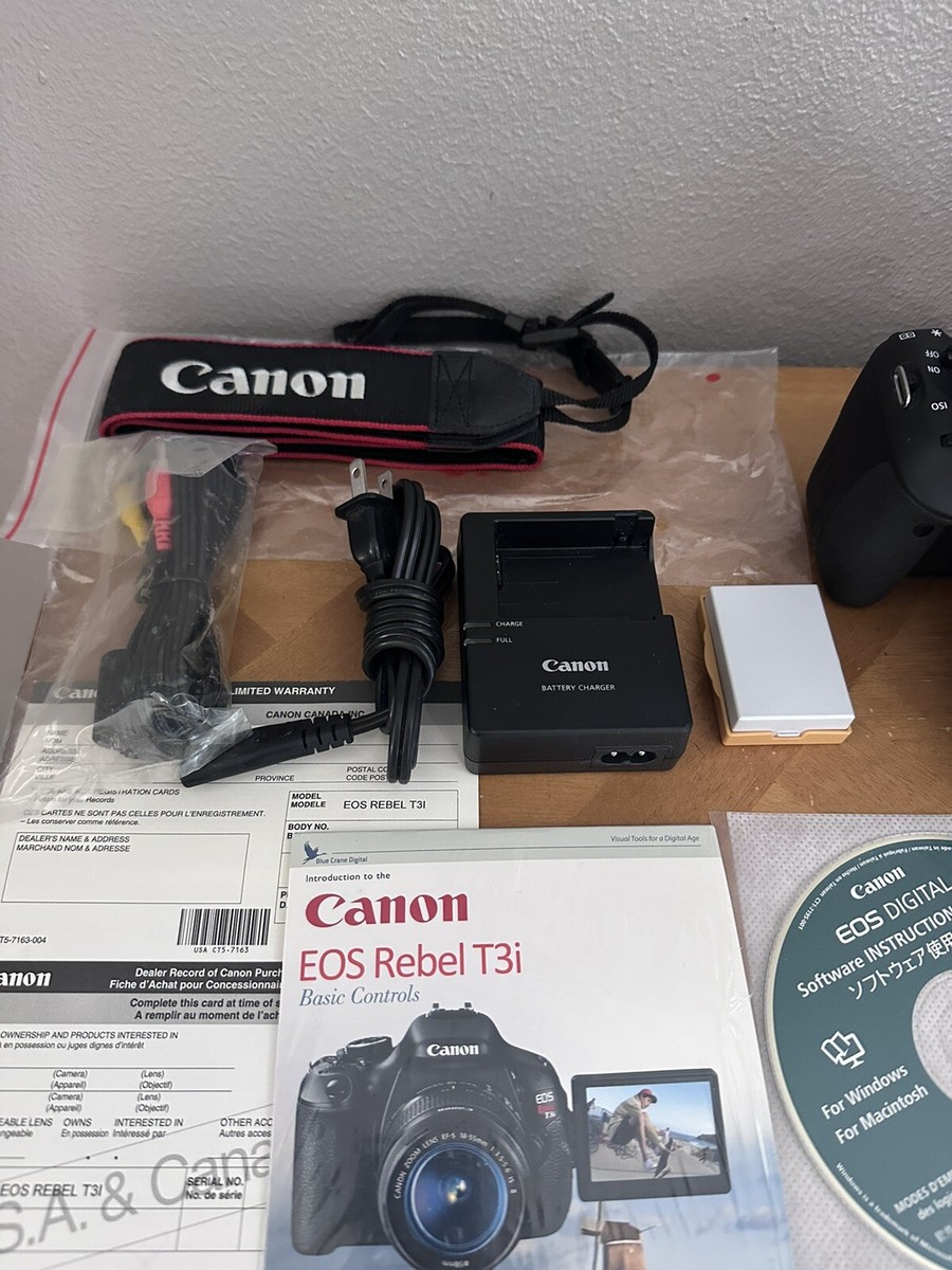 Canon EOS Rebel T3i Camera W/(18-55mm) in Original Box, Manual