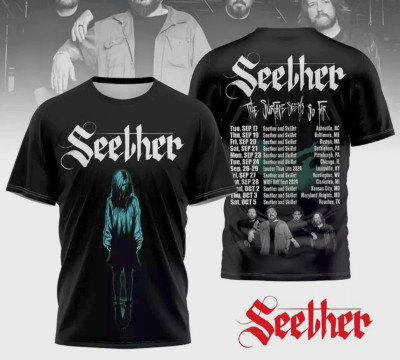 Seether The Surface Seems So Far Tour 2024 3D T-Shirt Gift Fan Unisex Shirt