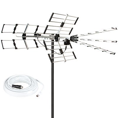 Yagi Antenna Outdoor Long Range 24 Elements 4K Crystal Clear ATSC 3 UHF VHF 2024