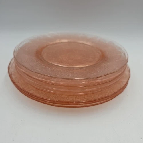 Macbeth Evans Dogwood Pink Depression Glass Luncheon Plates 3-9" & 6-8" Plates