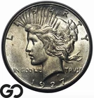 1927-S Peace Dollar *Key Date, Low Mintage* Lustrous Choice Unc++