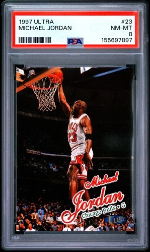 1997 FLEER ULTRA #23 MICHAEL JORDAN PSA 8