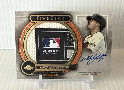 2021 Topps Five Star Mike Yastrzemski Laundry Tag Auto 1/1 Giants