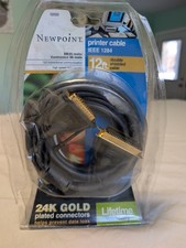 12 ft Printer Cable IEEE 1284 DB25 Male Centronics 36 Male 24K Gold Plated