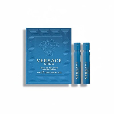 LOT OF 2 Versace Eros Eau De Toilette For Men 1ml/0.03 Fl.Oz Travel Size