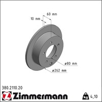2X Zimmermann 380.2110.20 Bremsscheibe FüR Mitsubishi Lancer Cy A Cz A Cx A