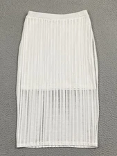 T By Alexander Wang Below Knee Skirt Size XS White Urban Edgy Art-Wear Designer