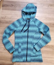 Under Armour Hooded Sweater Womens Sz Sm Storm1 ColdGear Full Zip Hoodie Teal