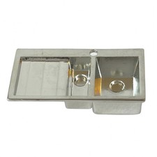 Dolls House Small Chrome Sink with Drainer (DIY774) - 1:12 Scale Miniatures |...