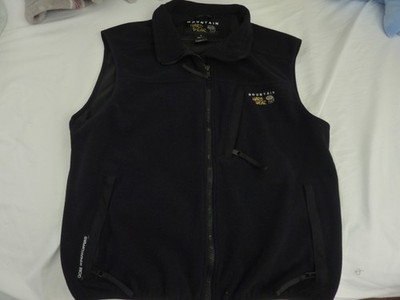 Mountain Hardwear Vest Mens Medium Black Gore Windstopper Fleece Zip Outdoor