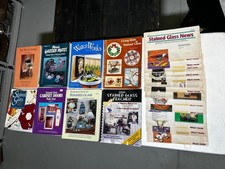 Stained Glass Pattern Design Book Lot Of 8 Books VTG,plus stained glass news too
