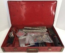 Vintage AC Gilbert Erector Set Large Red Case with Parts B READ 