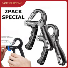 2 Hand Grip Strengthener Power Trainer Gripper Strength Adjustable Gym Exerciser