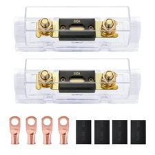 Nilight 2PCS 300A ANL Fuse Holder with Electrical Protected 