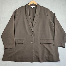 Old Navy Blazer Women 3X Brown Relaxed Notch Lapel Clean Old Money Office Jacket