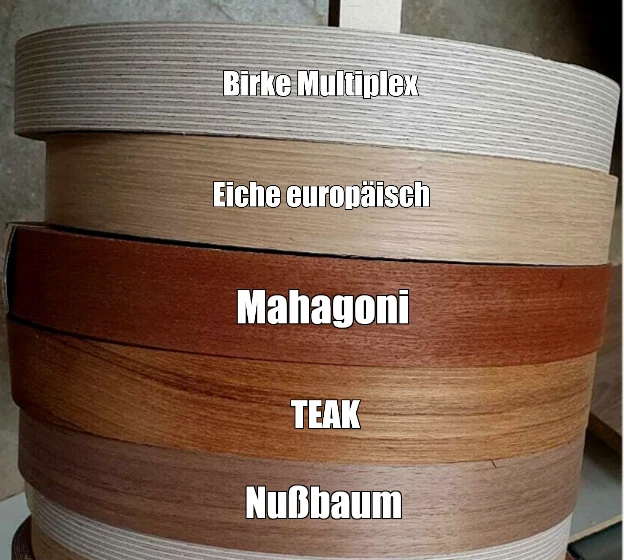 Borde de madera auténtica de 5 m borde de planchado roble nogal caoba teca abedul ¡MP 23/43 mm!