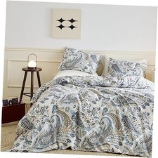 Blue Paisley Duvet Cover 100 Cotton Vintage Floral King Vintage Boho Paisley