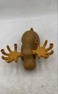 St. Nicholas Square Olive Green Yellow Ceramic Moose Shaped Candelabra