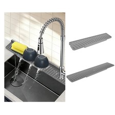 2-Piece Sink Splash Guard Upgraded Silicone Draining Mats, Faucet Draining ...