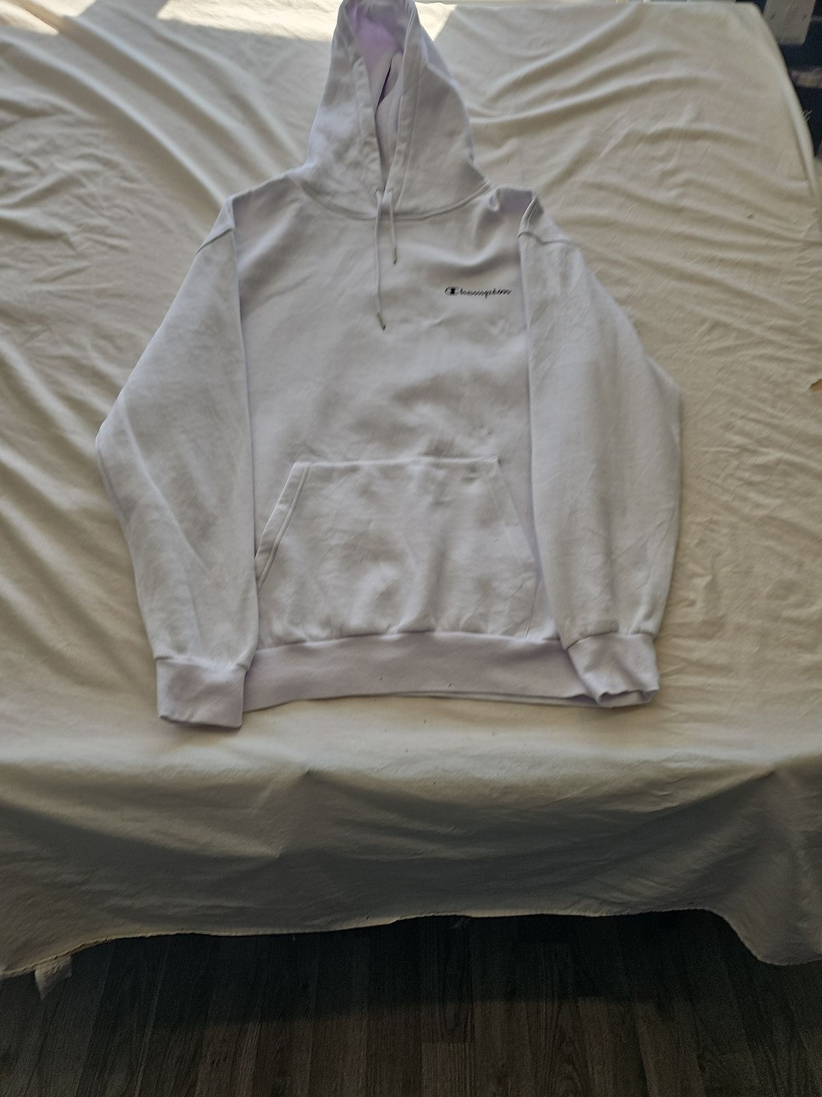 Champion Classic White Script Logo Pullover Hoodie Xl Z898