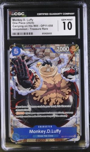 Monkey.D.Luffy (Treasure Rare) graded CGC 10 for sale on eBay