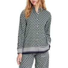 Nautica Jeans Co. Womens Printed Linen Button-Down Top Shirt BHFO 8294