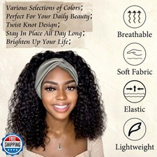 STGDAK 4 Pack Bandana Headbands for Women Large Turban Head Wraps Wide Headba...