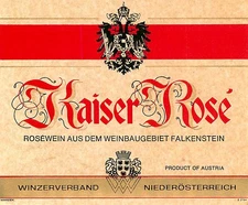 Kaiser Rose Austria Winzerverband Rosewein 1970s 1980s Vintage Wine Label
