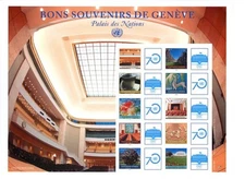 UN 2015 PERSONALIZED GREETINGS FROM GENEVA SHEET MNH SCOTT 606 (S-66)