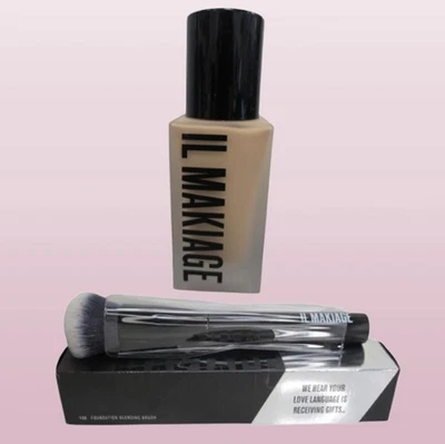 IL MAKIAG WOKE UP LIKE THIS FLAWLESS BASE FOUNDATION #35 1 OZ NWOB + #100 BRUSH