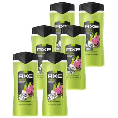 AXE Duschgel Shampoo 3-in-1 Epic Fresh Herren Pflege 400 ml Sparpaket 6 Stück
