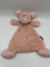 Demdaco NAT  JULES Peach Pudder Pig Baby Lovey Blanket Rattle Plush