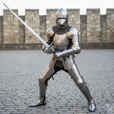 Steel Medieval Knight Armor Wearable LARP Cosplay Renaissance Halloween Costume
