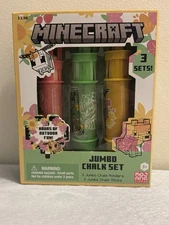Minecraft Jumbo Chalk Set, Includes 3 Chalk Holders, Multi-Color