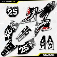 Gray Savage Camo Racing Graphics Kit fits Suzuki RMZ250 RMZ 250 04-06 Decals