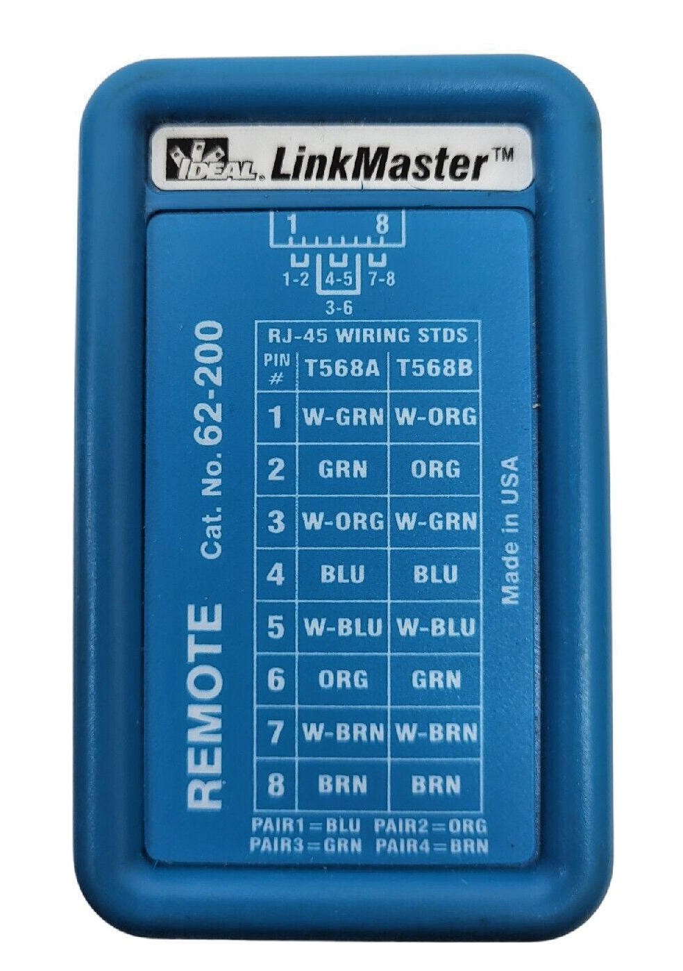 IDEAL 62200 LinkMaster RJ45 CAT5E/6 Wiremapper Tester Toner