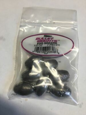 Bullet Weights EG7 Egg Sinker Sz1/2oz Ziplock 7 per bag