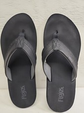 Flojos MEN's Memory Foam Thongs Flip Flops Slide Sandal Grey / Black US 13 G-20