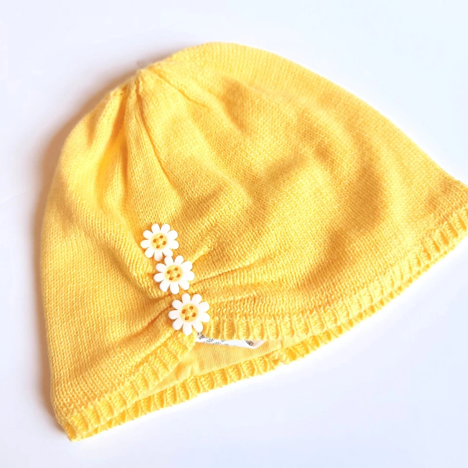 Gymboree Niña 2T-3T Flor Ducha Amarillo Botón Suéter Sombrero Nuevo con Etiquetas Primavera Foto 2 de 2