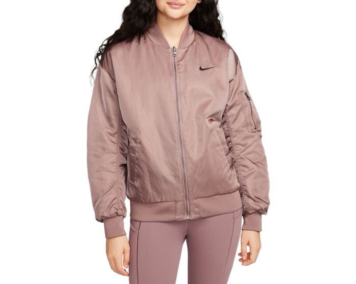 nike fleece bomber jacket womens