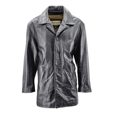 Vintage 90s Wilsons Leather M Julian Black Leather Jacket Biker Coat