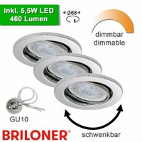 Led Spots Dimmbar Einbau Strahler Deckenleuchten Einbauleuchten 68Mm Chrom