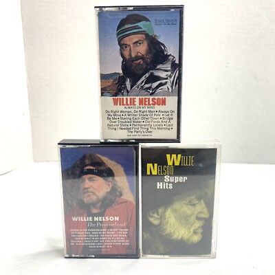 Lot of 3 - WILLIE NELSON - Cassettes - Always On My Mind, Promiseland, Super Hit
