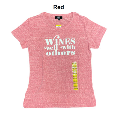 NWT Women's Red MODERN CANVAS Wine Tee Size Small