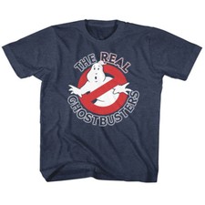 The Real Ghostbusters Kids T-Shirt No Ghost Logo Navy Heather Tee