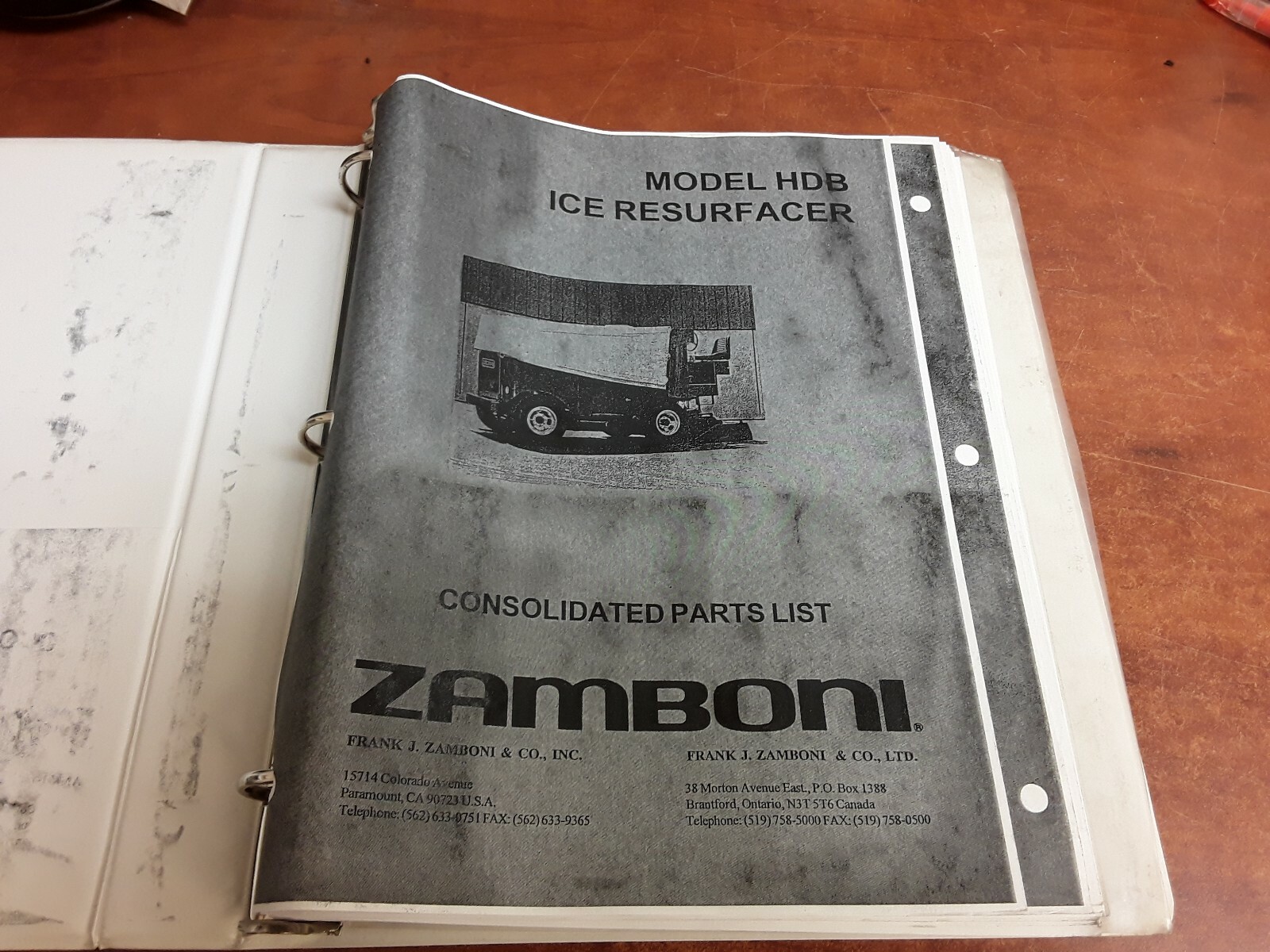 Zamboni Model HDB & Model 500 Parts Manual eBay