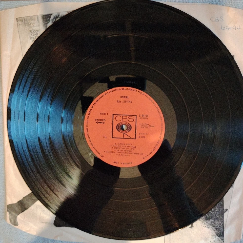 Ray Stevens -Unreal -1970.Vinyl LP Record CBS S 64192 A1 B1 NM /EX  - Image 2 of 4