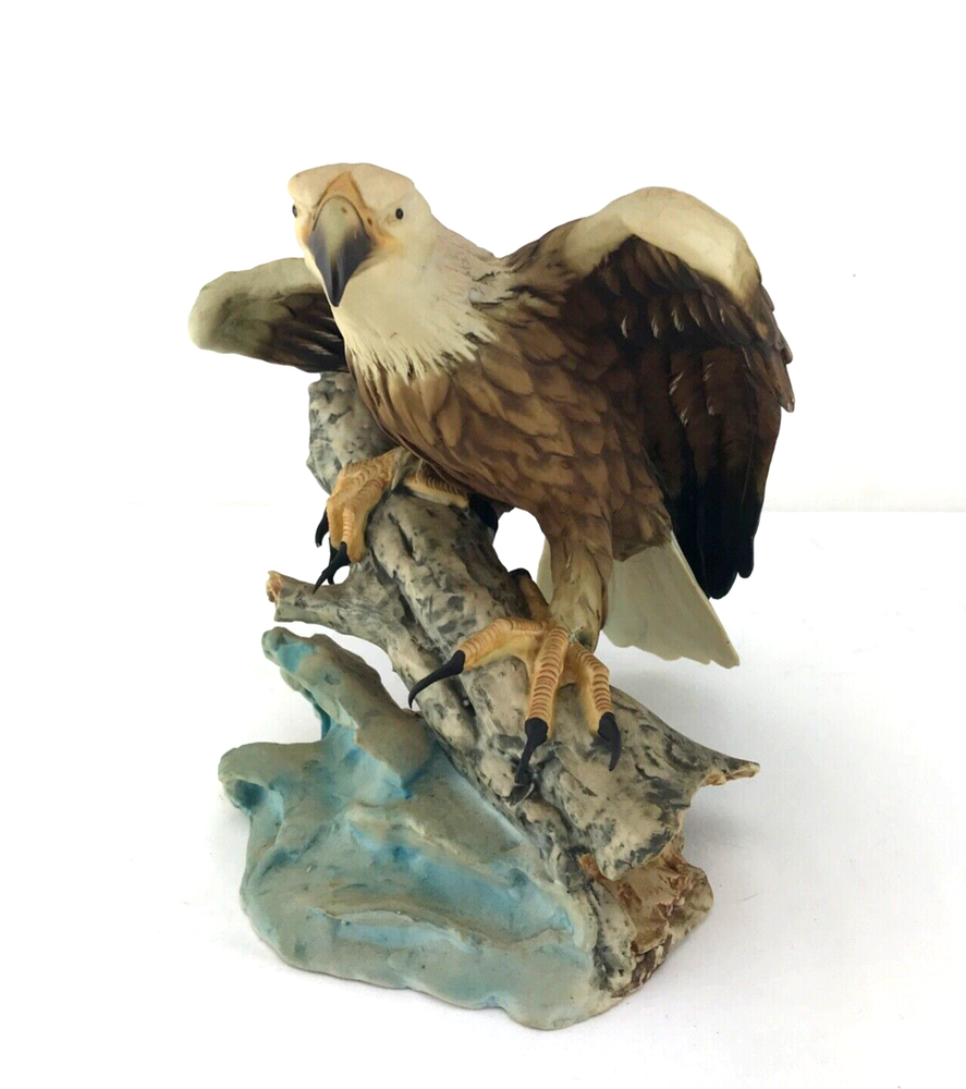 Italian Porcelain Bald Eagle Bird Figurine Statue 8